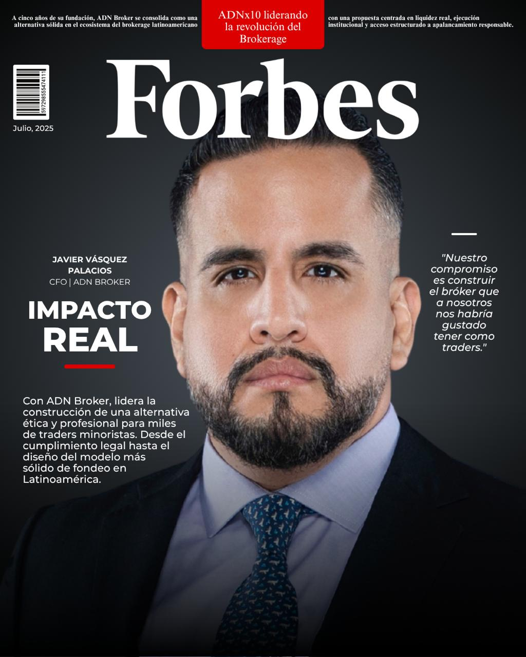 Portada Forbes Argentina con Javier Vásquez Palacios